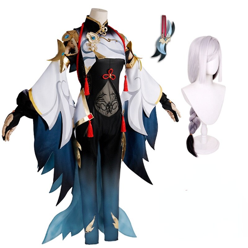  Genshin Impact Shenhe Cosplay Costumes ߱ Ÿ ׷̽  ҷ Ƽ    